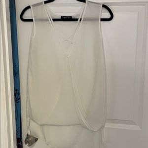 Medium Sheer White Sleeveless Blouse